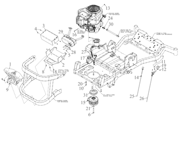 Engine Accessories Diagram and Parts List for ZTX5-54KH (47RKAAA7A10)(2023) Cub Cadet Lawn Tractor